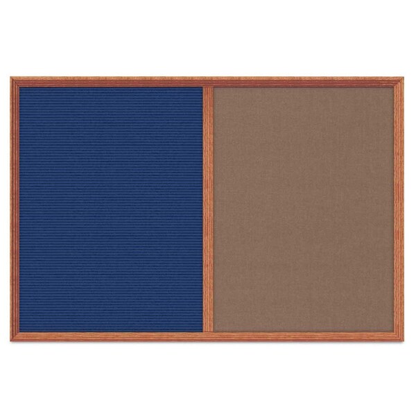Enclosed Corkboard, 1 Door, 60"x36", 4" Fra, UV3424-BRONZE-PEARL